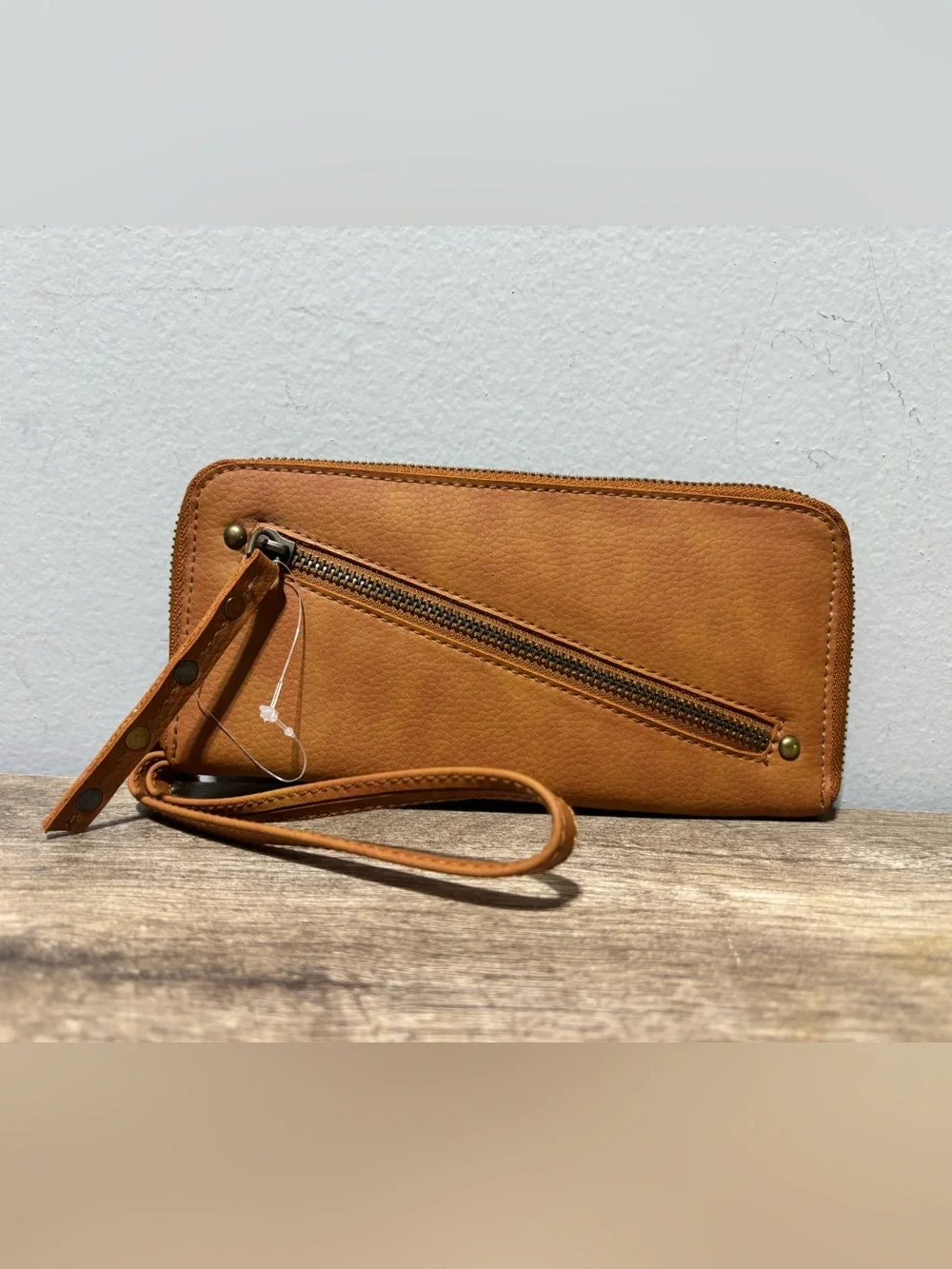 Free People Distressed Vegan Leather Wallet - Picture 2 of 12